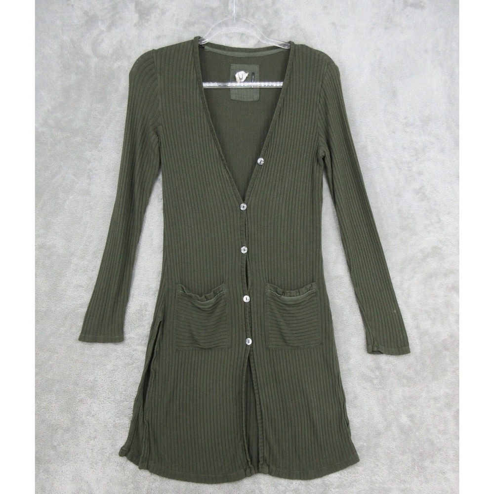 Akemi + Kin Cardigan Womens Size XS Anthropologie Ribbed Knit Button Duster Knit
